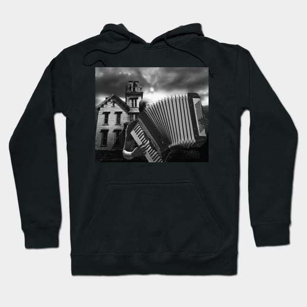 Accordian Blues Man Hoodie by Larry Butterworth